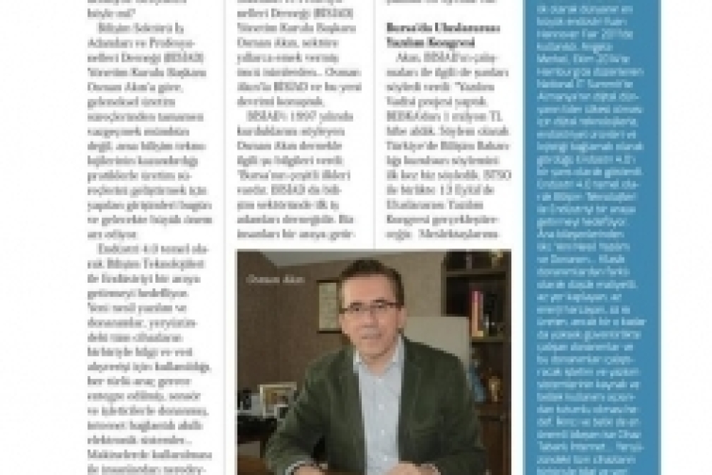 BİSİAD Yönetim Kurulu Başkanı Osman Akın,Perspektif Dergisinde BİSİAD ve Endüstri 4.0'ı Anlattı.