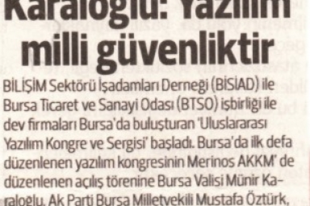 Karaloğlu:Yazılım Milli Güvenliktir