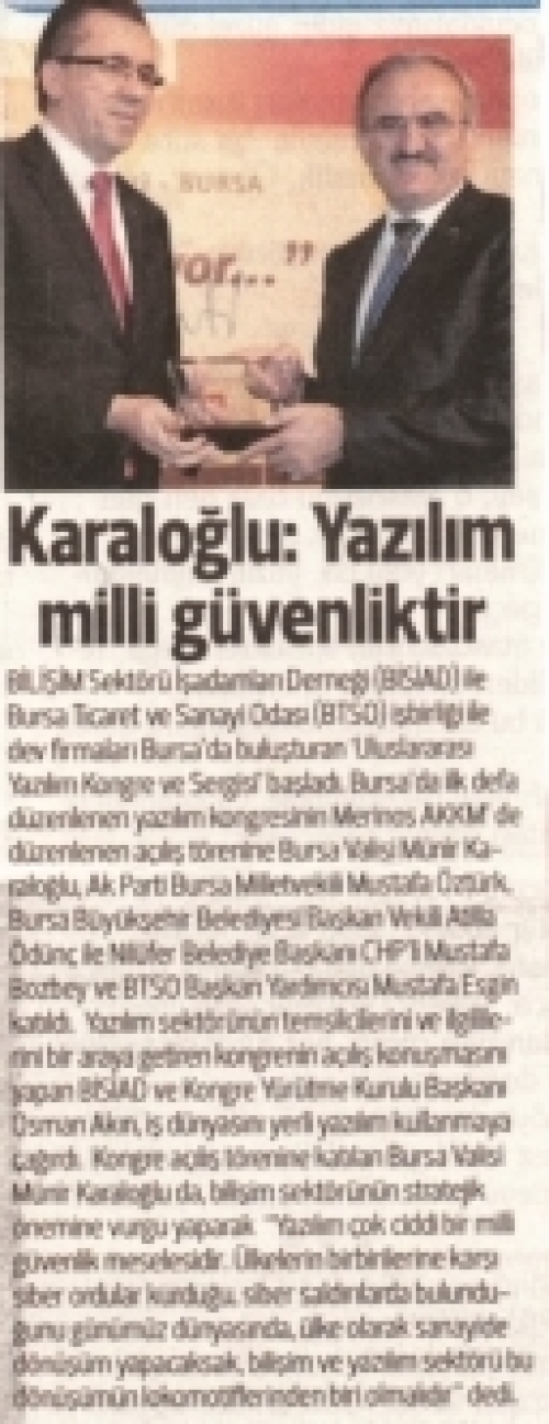 Karaloğlu:Yazılım Milli Güvenliktir