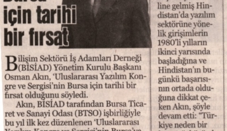 Yazılım Kongresi Bursa İçin Tarihi Bir Fırsat 