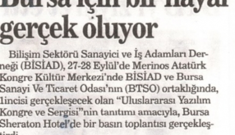 Bursa İçin Bir Hayal Gerçek Oluyor