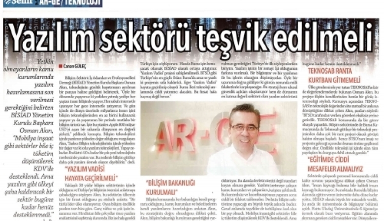 Yazılım Sektörü Teşvik Edilmeli